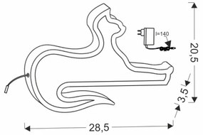 LED detská stolná lampa CAT LED/13W/230V ružová