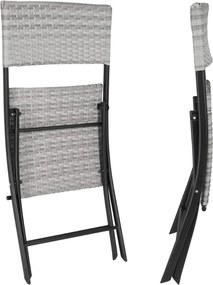 Ratanový skladací set Avenberg BOLOGNA, Sivá