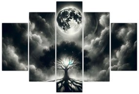 Obraz – Čiernobiely strom v splne (150x105 cm)