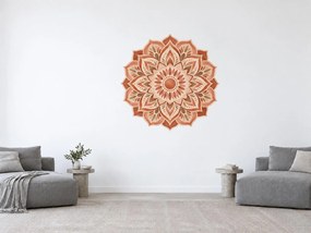 Terakotová mandala boho akvarelová textilná nálepka na stenu arch 46 x 45 cm