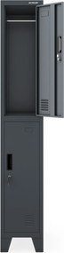 Šatníková skriňa pre zamestnancov antracitová BARTEK 1 Plus 292 x 1720 x 450 mm