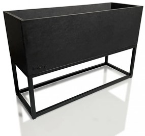 Čierny kovový kvetináč LOFT FIORINO 62X22X40 cm