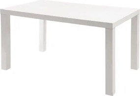 Jedálenský stôl Leo, 140x80 cm, biely lesk%