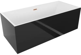 Mexen Vigo, voľne stojaca vaňa 178,5 x 80 cm, biela-čierna, medený prepad, 51251788075-65