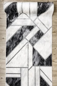Behúň EMERALD exkluzívny 81953 glamour, styl geometrický čierny / strieborný