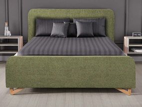 Posteľ Flamingo 180x200 cm, olivovo zelená štruktúrovaná tkanina