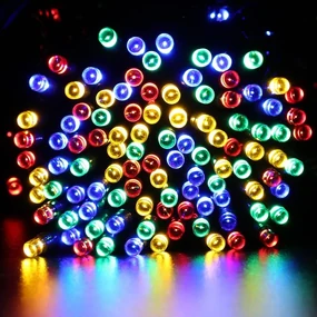 Solárna záhradná svietiaca reťaz 100 LED, farebná, 10 m