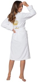 Tutumi Tutumi, dámsky župan Queen s golierom L/XL, biela-zlatá, SZL-05698