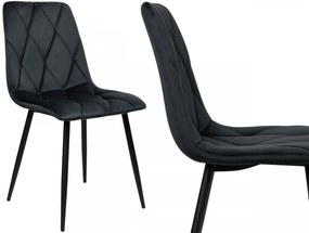 Čalúnená jedálenská stolička MADISON zamat čierna
