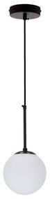 Candellux POMPEI Luster lamp black 1X40W E27 white lampshade 15CM 31-09586