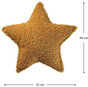 Hnedý detský pohovkový vankúš z textílie buklé Star – Wigiwama