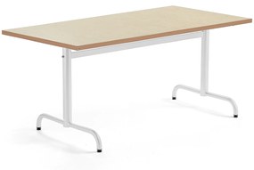 Stôl PLURAL, 1400x800x720 mm, linoleum - béžová, biela