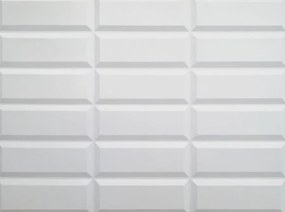 Obkladové panely 3D PVC 12, rozmer 440 x 580 mm, obklad biely s bielou škárou, IMPOL TRADE