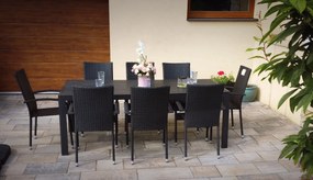 Noela Záhradný jedálenský set Viking XL + 8x ratanová stolička Paris