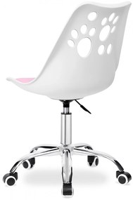 TZB Otočná stolička Grover bielo-ružová