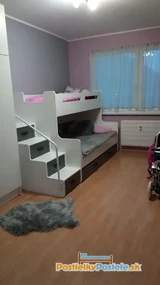 Poschodová posteľ MAX 3 rozšírená 200x120 biela - grafitová