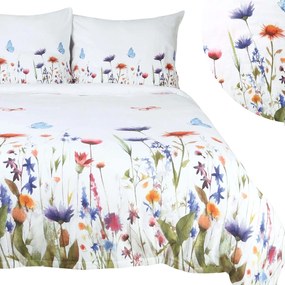 FLANELOVÉ OBLIEČKY FLANELOVE 180X200 CM, 2KS 70X80 CM KVETY