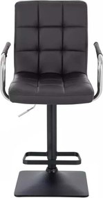 LuxuryForm DESIGN Barová stolička VERONA na čiernej hranatej podstave - čierna