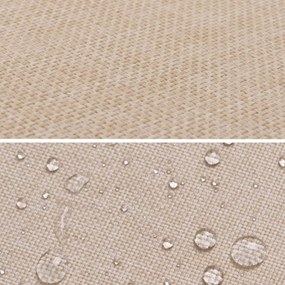 Lehátko HWC-N48, masívne akáciové drevo - vankúš krémovo-béžový