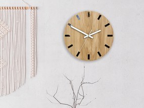 Nástenné hodiny Simple-W hnedo-biele