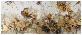 Obraz - Abstraktná kvetinová maľba (120x50 cm)