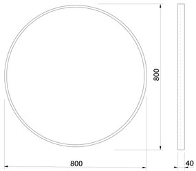 Sapho, NOTION guľaté zrkadlo v ráme, ø 80cm, zlatá matná, NT800G