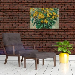 Sklenený obraz - Claude Monet, Jerusalem Artichoke Flowers, reprodukcia (70x50 cm)