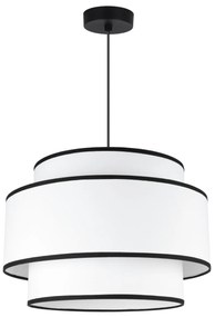 Závesné svietidlo Vienna, 1x biele/čierne textilné tienidlo, (fi 40cm), b