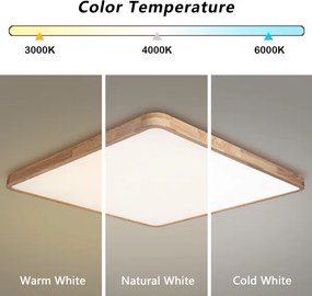 Brilagi - stmievateľné LED svietidlo WOODLINE SQUARE LED/180W/230V dub 100x100 cm + DO