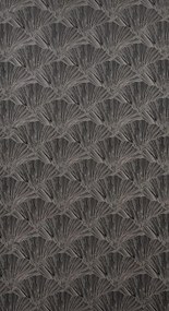Čierny zamatový záves na krúžkoch GOJA s lesklou potlačou 140x250 cm