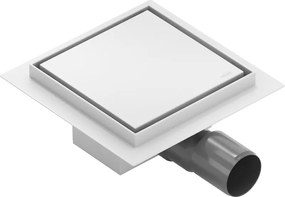 Mexen Flat-Q M13 podlahový vpust štvorcový 15 x 15 cm, biely - 1210015