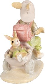Dekorácia socha králiky na kolobežke - 11*6*12 cm
