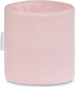 Mušelínový úložný košík svetlo ružová