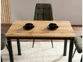 Čierny jedálenský stôl DAMAR 100x60 cm, dekor dub artisan