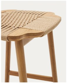 Barová stolička z dubového dreva v prírodnej farbe (výška sedadla 65 cm) Enit – Kave Home