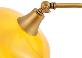 Klasická stolná lampa bronzová s oranžovým opálovým sklom - Clerk