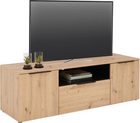XXXLutz NÍZKA KOMODA, čierna, farba duba, 160/51,7/50 cm Xora - Komody - 001416000304