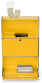 Komoda Kovová komoda »CN3« s výklopnými priečinkami, žltá