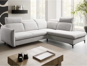 Rohová sedacia súprava Glow, svetlo šedá látka, pravý roh%