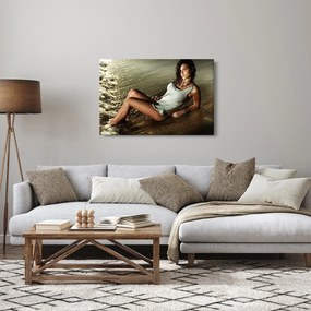 Obraz ženy na pláži (90x60 cm)