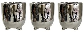 Kvetináč keramický Ceramic pot Pearl strieborný 10x12 cm