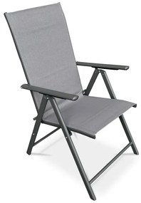 Autronic BONTEC Záhradná stolička, kov, sieťovina, šedá, AZC-S1116 GREY Farba: Šedá
