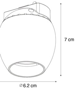 Moderné čierne bodové svetlo pre 1-fázový koľajnicový systém 6W 3000K - Magnetic Zagaye