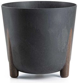 PLASTOVÝ KVETINÁČ MOSS 34X32 CM IMITÁCIA BETÓNU ČIERNA