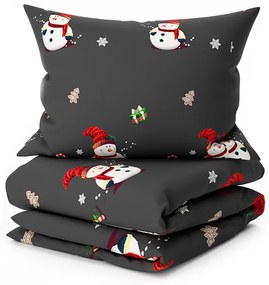 Obliečky z mikrovlákna Biely snehuliak čierne Rozmer obliečky: 70 x 80 cm | 140 x 200 cm