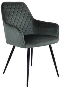 Dizajnová jedálenská stolička Gracelyn, zelený zamat