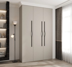 Šatníková skriňa 150 cm Carmela 50-2 (kašmír + čierna). Akcia -20%. Vlastná spoľahlivá doprava až k Vám domov. 1126743
