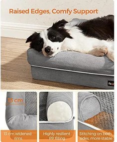 Feandrea ortopedický pelech pre psa, pohovka pre psa so snímateľným poťahom, svetlosivý