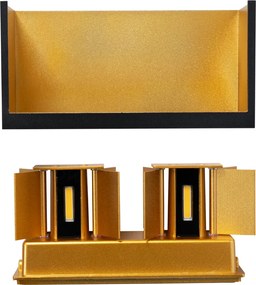 Vonkajšia nástenná lampa čierna so zlatom vrátane LED 4-svetlo IP54 - Edwin