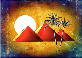 Sklenený obraz maľovaných egyptských pyramíd (70x50 cm)